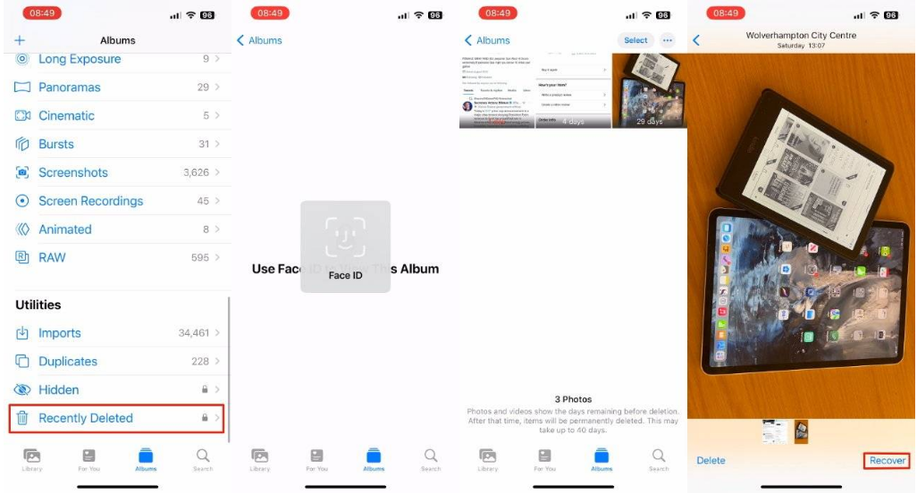 信阳苹果14维修分享 iPhone14 上恢复已删除的照片 