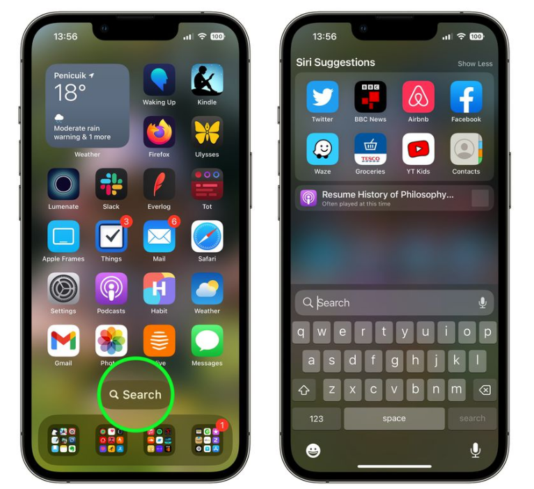 信阳苹果手机维修分享升级到 iOS 16 后，如何删除主屏幕上的搜索按钮 
